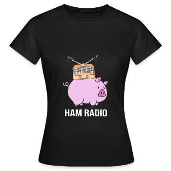 Amateur Radio Radio - Women's T-Shirt - black - Front - AI Model Female 172 dark (172cm)