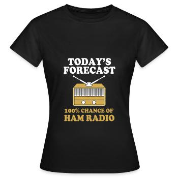 Amateur Radio Radio - Women's T-Shirt - black - Front - AI Model Female 172 dark (172cm)
