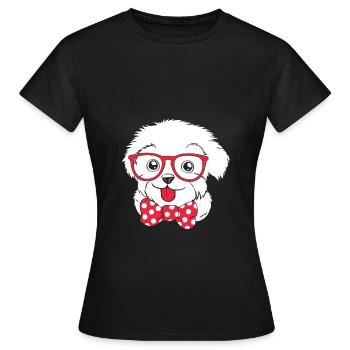 Maltese - Women's T-Shirt - black - Front - AI Model Female 172 dark (172cm)