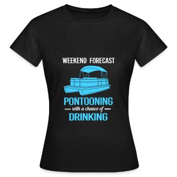 Pontoon Boat Boat Boats - Women's T-Shirt - black - Front - AI Model Female 172 dark (172cm)