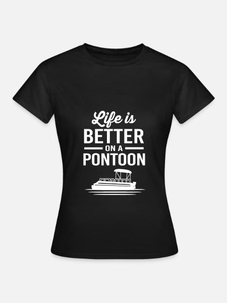 Pontonboot Boot Boote - Frauen T-Shirt - Schwarz
