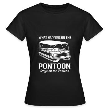 Bateau ponton Bateau Bateaux - T-shirt Femme - noir - Devant - AI Model Female 172 dark (172cm)