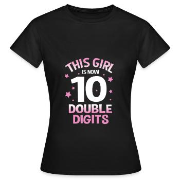 15e anniversaire Dix année de naissance Date de naissance Date de naissance - T-shirt Femme - noir - Devant - AI Model Female 172 dark (172cm)