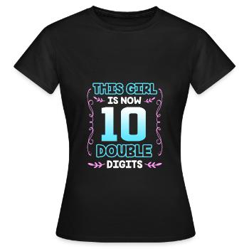 16e anniversaire Dix ans de naissance Date de naissance Date de naissance - T-shirt Femme - noir - Devant - AI Model Female 172 dark (172cm)