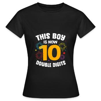 18e anniversaire Dix année de naissance Date de naissance Date de naissance - T-shirt Femme - noir - Devant - AI Model Female 172 dark (172cm)