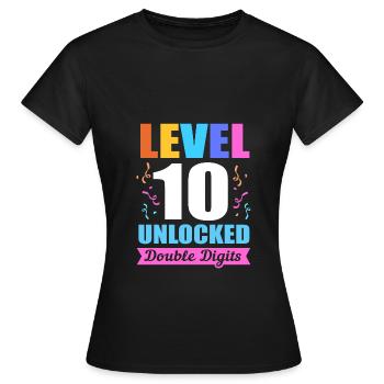 23e anniversaire Dix année de naissance Date de naissance Date de naissance - T-shirt Femme - noir - Devant - AI Model Female 172 dark (172cm)