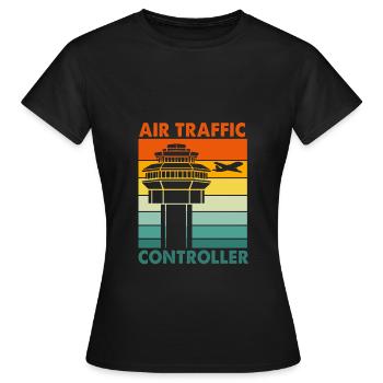 Contrôleur aérien - T-shirt Femme - noir - Devant - AI Model Female 172 dark (172cm)