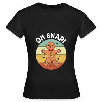 Lebkuchenmann Lebkuchenherz Lebkuchen Naschen - Frauen T-Shirt - Schwarz - Vorne - AI Model Female 172 dark (172cm)