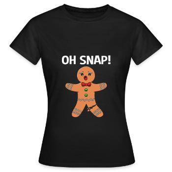Lebkuchenmann Lebkuchenherz Lebkuchen Naschen - Frauen T-Shirt - Schwarz - Vorne - AI Model Female 172 dark (172cm)