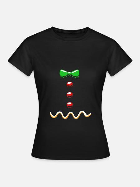 Lebkuchenmann Lebkuchenherz Lebkuchen Naschen - Frauen T-Shirt - Schwarz