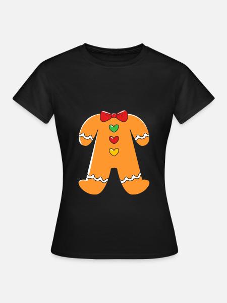 Lebkuchenmann Lebkuchenherz Lebkuchen Naschen - Frauen T-Shirt - Schwarz