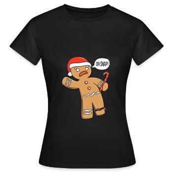 Lebkuchenmann Lebkuchenherz Lebkuchen Naschen - Frauen T-Shirt - Schwarz - Vorne - AI Model Female 172 dark (172cm)
