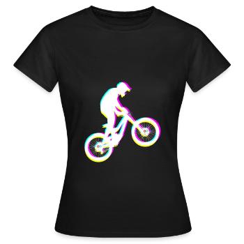 Mountainbike Mountainbiken Mountainbiker - Frauen T-Shirt - Schwarz - Vorne - AI Model Female 172 dark (172cm)