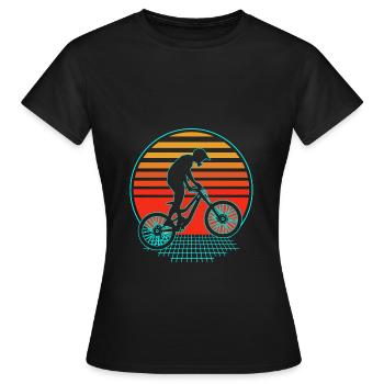 Mountain biking Mountain biking Mountain bikers - Women's T-Shirt - black - Front - AI Model Female 172 dark (172cm)