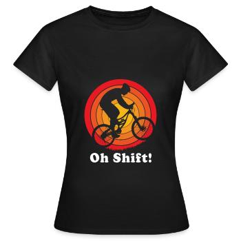 Mountainbike Mountainbiken Mountainbiker - Frauen T-Shirt - Schwarz - Vorne - AI Model Female 172 dark (172cm)