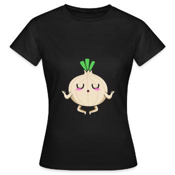 Zwiebel - Frauen T-Shirt - Schwarz - Vorne - AI Model Female 172 dark (172cm)