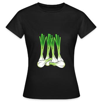 Zwiebel - Frauen T-Shirt - Schwarz - Vorne - AI Model Female 172 dark (172cm)