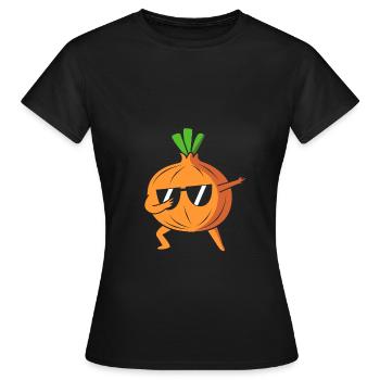 Zwiebel - Frauen T-Shirt - Schwarz - Vorne - AI Model Female 172 dark (172cm)