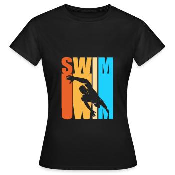 Swimming Swimmers Swimming Pool Swimming Instructors - Women's T-Shirt - black - Front - AI Model Female 172 dark (172cm)