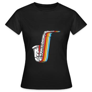 Saxophoniste saxophoniste - T-shirt Femme - noir - Devant - AI Model Female 172 dark (172cm)