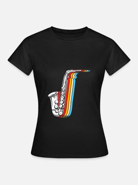 Saxophon Saxophonist - Frauen T-Shirt - Schwarz
