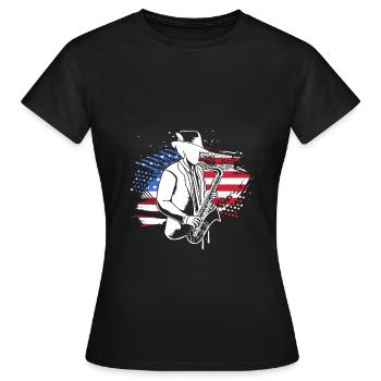 Saxophoniste saxophoniste - T-shirt Femme - noir - Devant - AI Model Female 172 dark (172cm)