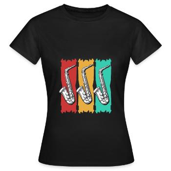 Saxophoniste saxophoniste - T-shirt Femme - noir - Devant - AI Model Female 172 dark (172cm)