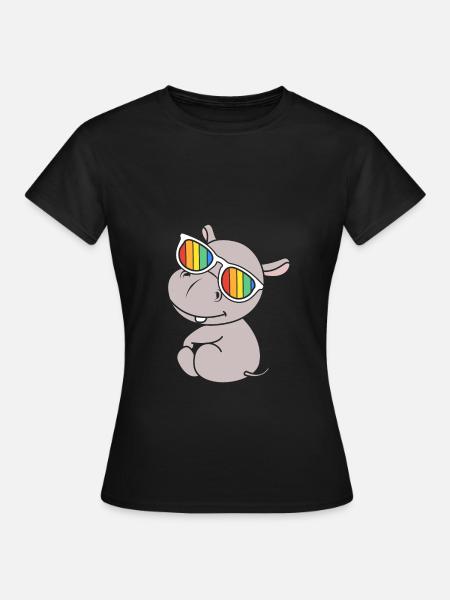 Nilpferd - Frauen T-Shirt - Schwarz