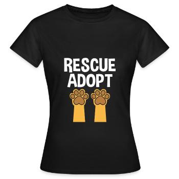 Sauvetage des animaux Droits des animaux Refuge pour animaux de sauvetage des animaux - T-shirt Femme - noir - Devant - AI Model Female 172 dark (172cm)