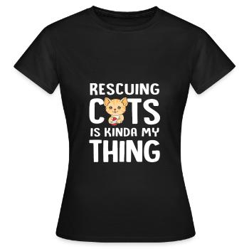 Sauvetage des animaux Droits des animaux Refuge pour animaux de sauvetage des animaux - T-shirt Femme - noir - Devant - AI Model Female 172 dark (172cm)