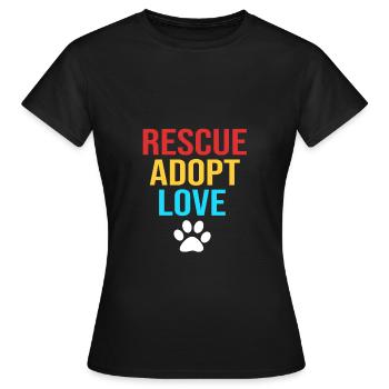 Sauvetage des animaux Droits des animaux Refuge pour animaux de sauvetage des animaux - T-shirt Femme - noir - Devant - AI Model Female 172 dark (172cm)