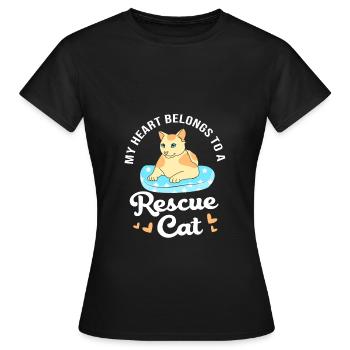 Sauvetage des animaux Droits des animaux Refuge pour animaux de sauvetage des animaux - T-shirt Femme - noir - Devant - AI Model Female 172 dark (172cm)