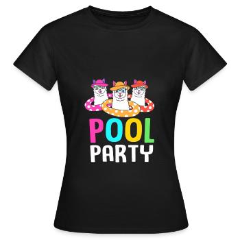 Pool Party - Frauen T-Shirt - Schwarz - Vorne - AI Model Female 172 dark (172cm)