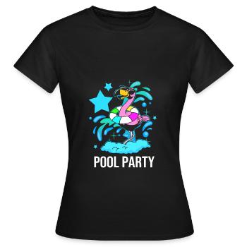 Pool Party - Frauen T-Shirt - Schwarz - Vorne - AI Model Female 172 dark (172cm)