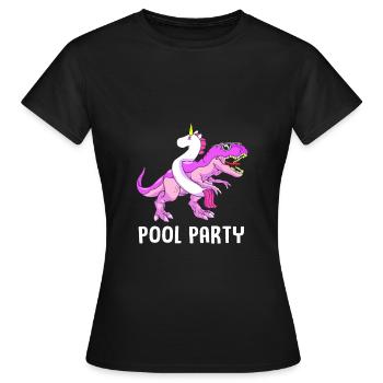 Pool Party - Frauen T-Shirt - Schwarz - Vorne - AI Model Female 172 dark (172cm)