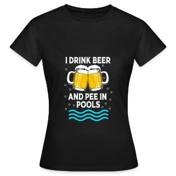Pool Party - Frauen T-Shirt - Schwarz - Vorne - AI Model Female 172 dark (172cm)