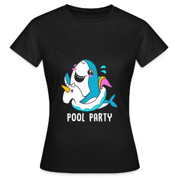 Pool Party - Frauen T-Shirt - Schwarz - Vorne - AI Model Female 172 dark (172cm)