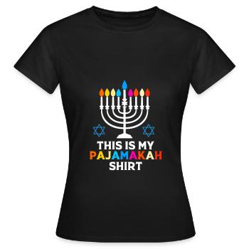Hanoucca - T-shirt Femme - noir - Devant - AI Model Female 172 dark (172cm)
