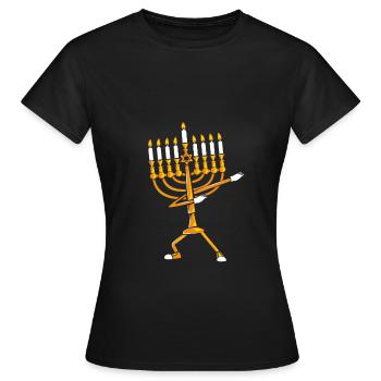 Hanoucca - T-shirt Femme - noir - Devant - AI Model Female 172 dark (172cm)