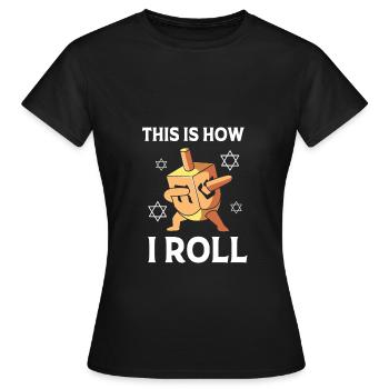 Hanoucca - T-shirt Femme - noir - Devant - AI Model Female 172 dark (172cm)