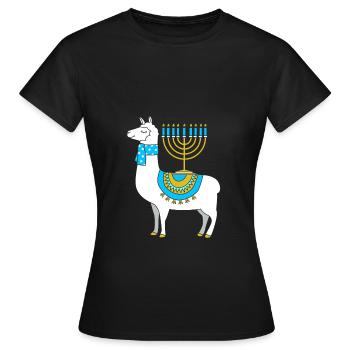 Hanoucca - T-shirt Femme - noir - Devant - AI Model Female 172 dark (172cm)