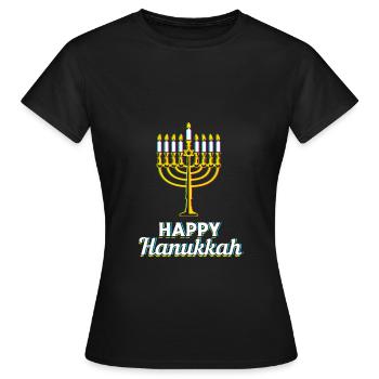 Hanoucca - T-shirt Femme - noir - Devant - AI Model Female 172 dark (172cm)