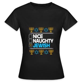 Hanoucca - T-shirt Femme - noir - Devant - AI Model Female 172 dark (172cm)