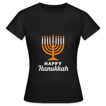 Hanoucca - T-shirt Femme - noir - Devant - AI Model Female 172 dark (172cm)