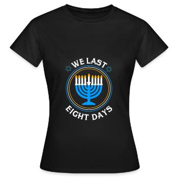 Hanoucca - T-shirt Femme - noir - Devant - AI Model Female 172 dark (172cm)