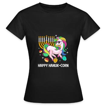Hanoucca - T-shirt Femme - noir - Devant - AI Model Female 172 dark (172cm)
