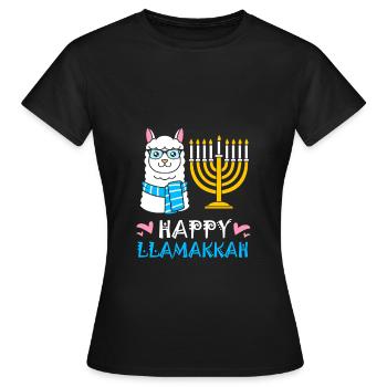 Hanoucca - T-shirt Femme - noir - Devant - AI Model Female 172 dark (172cm)