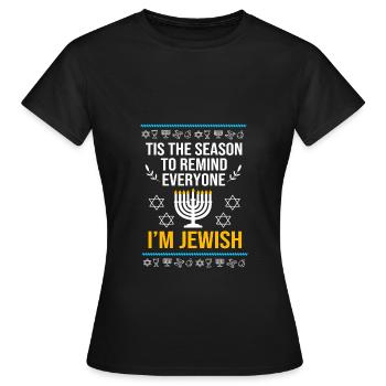 Hanoucca - T-shirt Femme - noir - Devant - AI Model Female 172 dark (172cm)