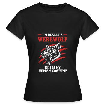 Werwolf - Frauen T-Shirt - Schwarz - Vorne - AI Model Female 172 dark (172cm)