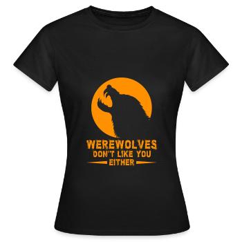 Werwolf - Frauen T-Shirt - Schwarz - Vorne - AI Model Female 172 dark (172cm)